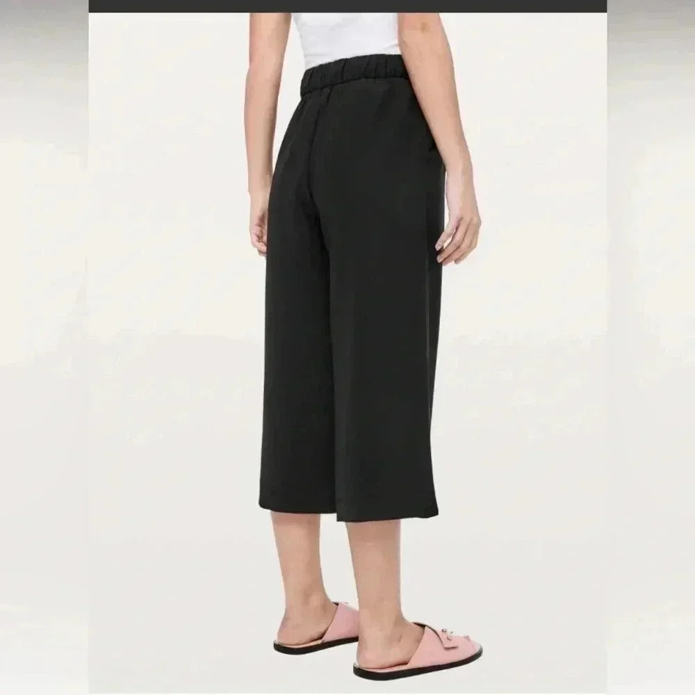 Lululemon Noir Crop Black Waist Tie High Rise Wide Leg Pants size 8 - Picture 2 of 7